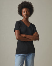 women's premium slub v-neck tee